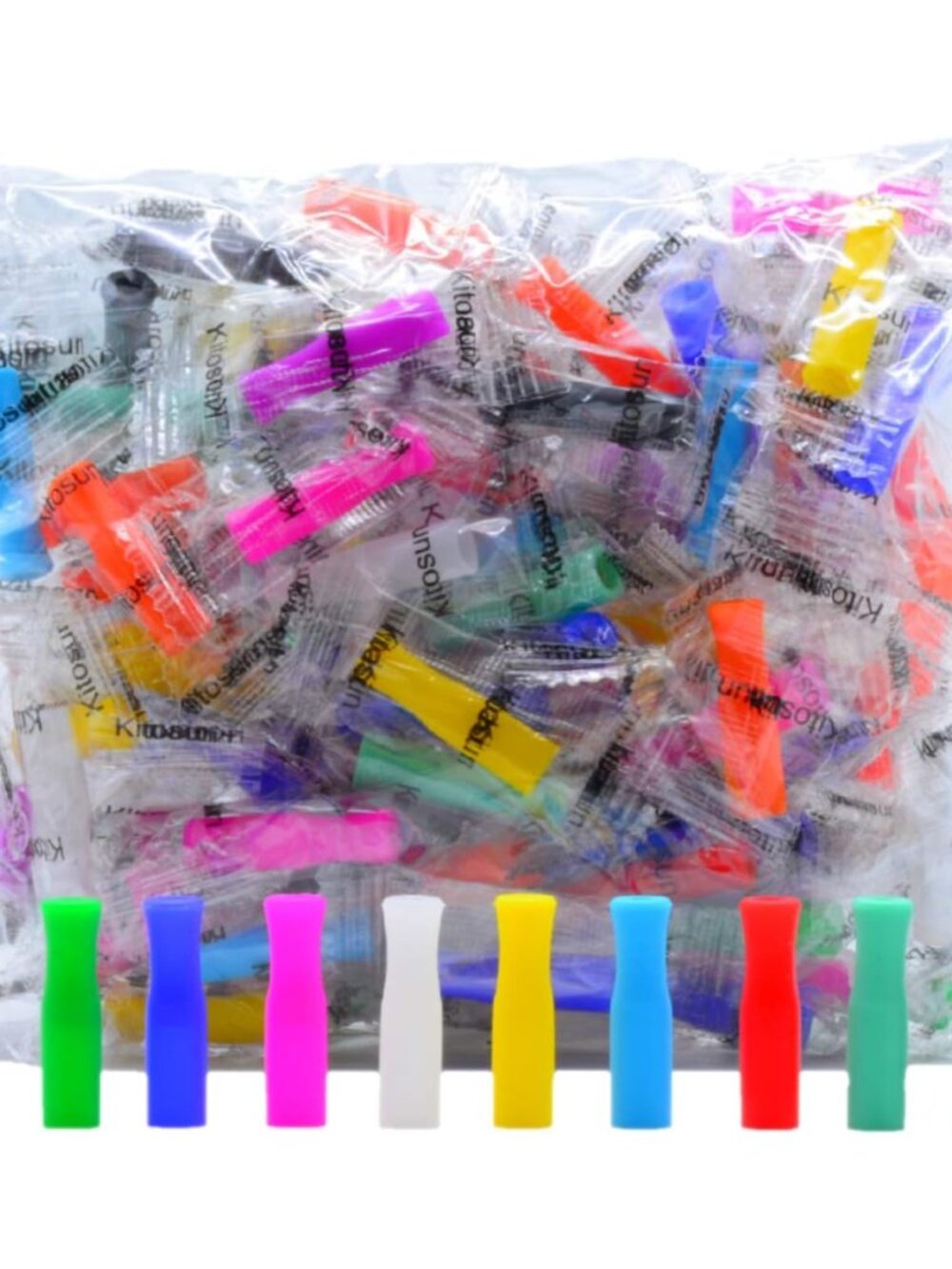Silicone Straw Tips for Stainless Steel – 100Pcs Multicolored Reusable Silicone